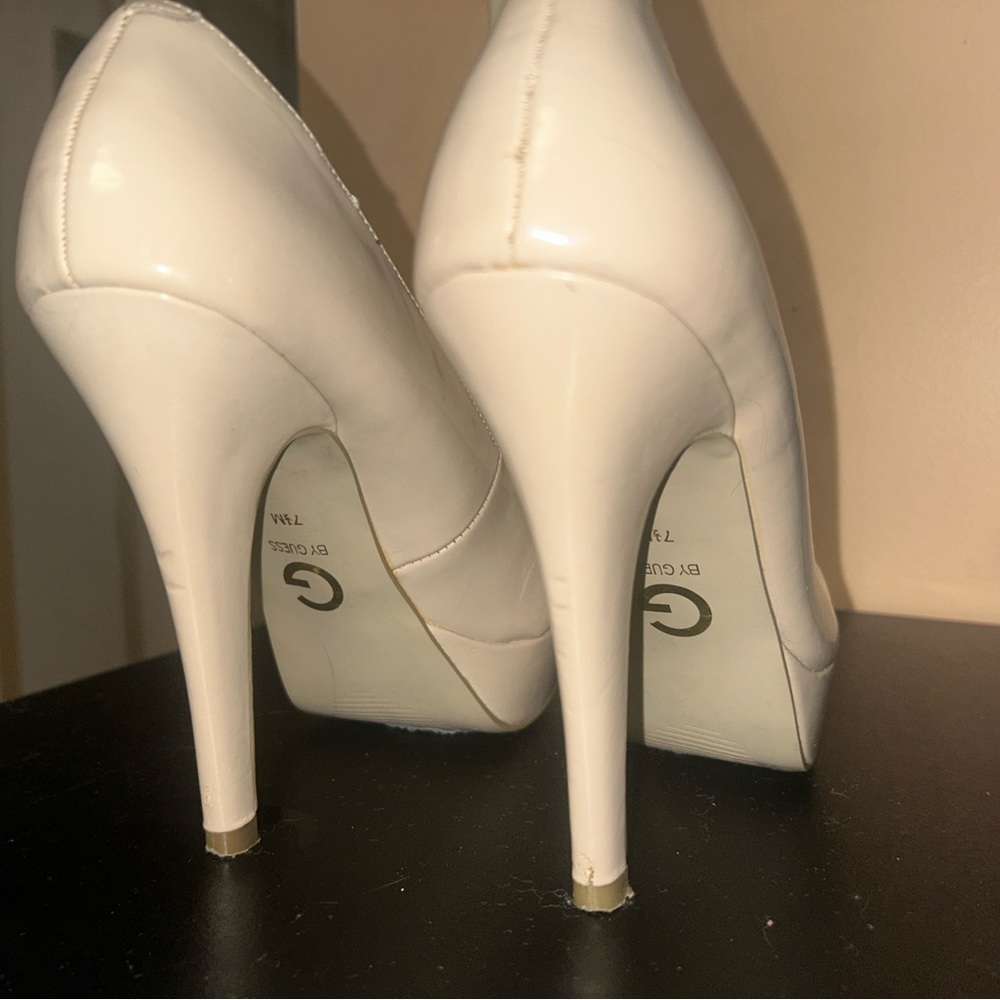 G by Guess White Heels